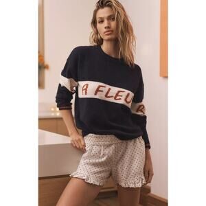 NWT Sundry La Fleur Navy Blue Pullover Sweater - Size Medium